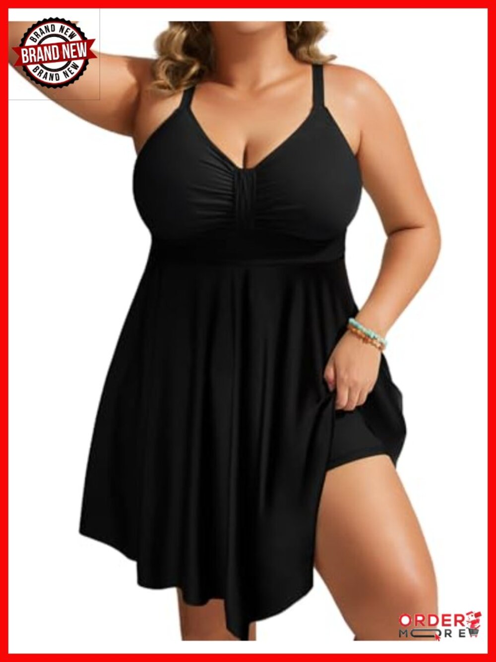 Plus Size Swim Dress One Piece Tummy Control Flowy Body Shaping Bathing Suit